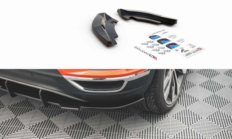 Maxton Heck Ansatz Flaps Diffusor für Volkswagen T-Roc Mk1 schwarz Hochglanz VW-T-ROC-1-RSD1-G