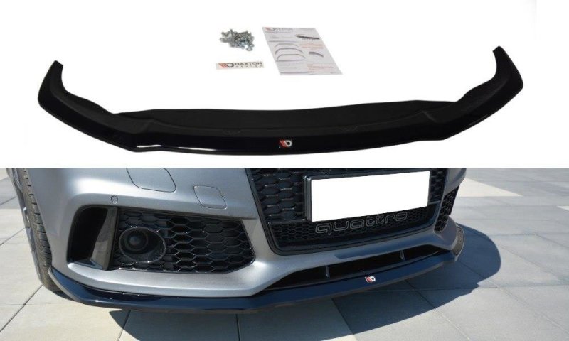 Maxton Front Ansatz V.2 für Audi RS7 Facelift schwarz Hochglanz AU-RS7-1F-FD2-G