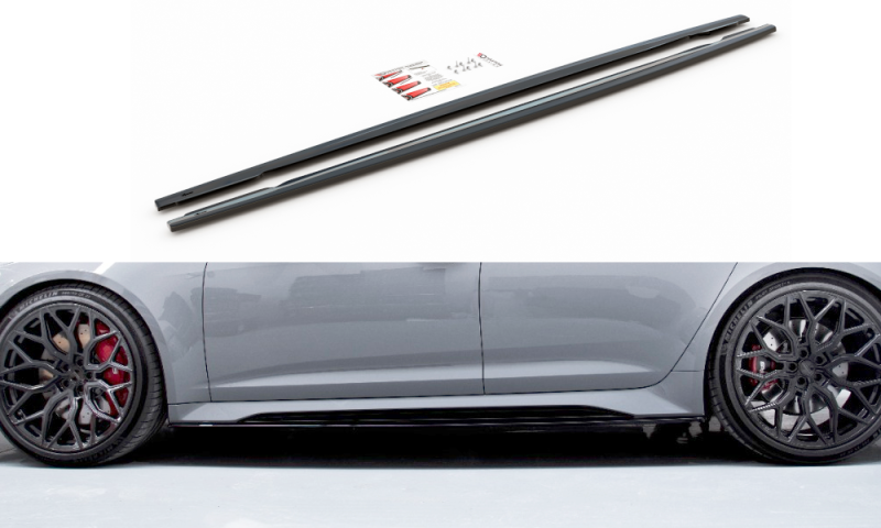 Maxton Seitenschweller Ansatz für V.2 für Audi RS6 C8 / RS7 C8 schwarz Hochglanz AU-RS6-C8-SD2-G