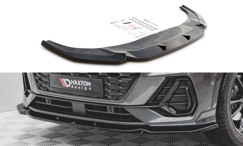 Maxton Front Ansatz V.1 für Audi Q3 Sportback S-Line schwarz Hochglanz AU-Q3-2-SLINE-SB-FD1-G
