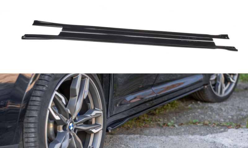 Maxton Seitenschweller Ansatz für BMW X4 M-Paket G02 schwarz Hochglanz BM-X4-02-MPACK-SD1-G