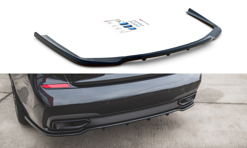 Maxton Mittlerer Diffusor Heck Ansatz DTM Look für BMW 7 M-Paket G11 schwarz Hochglanz BM-7-11-MPACK-RD2G+RD3-G