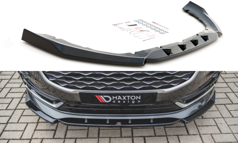 Maxton Front Ansatz für Ford S-Max Mk2 Facelift schwarz Hochglanz FO-SMAX-2F-FD1-G