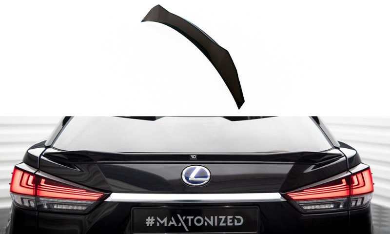 Maxton Unterer HeckSpoiler CAP Abrisskante 3D Lexus RX Mk4 Facelift schwarz Hochglanz LE-RX-4F-CAP2-G