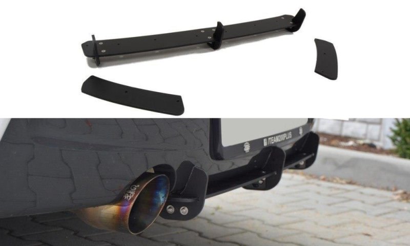 Maxton Diffusor Heck Ansatz für Heckschürze für & Heck Ansatz Flaps Diffusor für BMW 1er F20/F21 M-POWER  (vor Facelift) BM-1-F20-M-CNC-RS1
