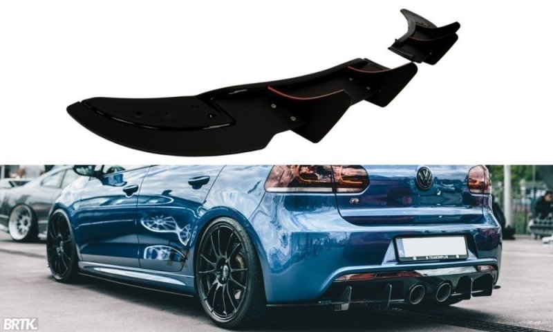 Maxton Heck Ansatz Flaps Diffusor für VW GOLF 6 R (CNC) schwarz Hochglanz VW-GO-6-R-CNC+RSD2-G