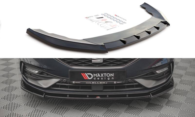 Maxton Front Ansatz V.1 für Seat Leon FR Mk4 schwarz Hochglanz SE-LE-4-FR-FD1-G