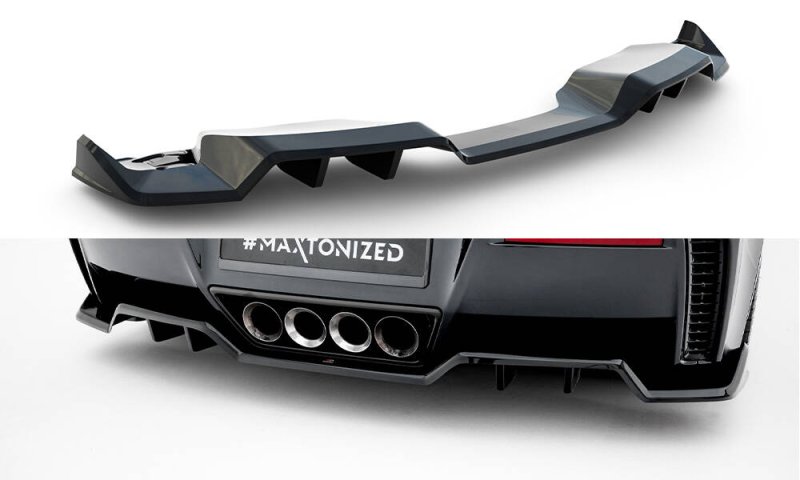 Maxton Mittlerer Diffusor Heck Ansatz DTM Look Chevrolet Corvette Z06 C7 schwarz Hochglanz CH-CO-C7-Z06-RD1G+RD2-G