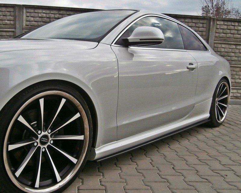 Maxton Seitenschweller Ansatz für Audi RS5 8T / 8T FL  schwarz Hochglanz AU-RS5-1-SD1-G