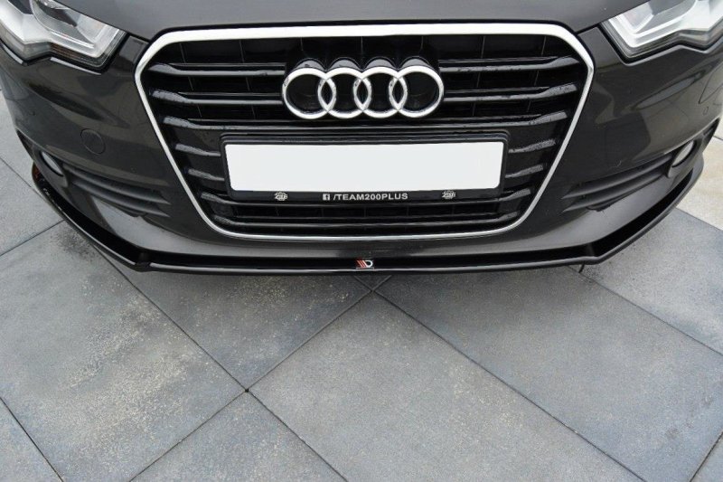 Maxton Front Ansatz V.1 für Audi A6 C7 schwarz Hochglanz AU-A6-C7-FD1-G