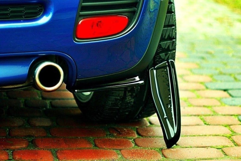 Maxton Heck Ansatz Flaps Diffusor für MINI COOPER R56 JCW schwarz Hochglanz MC-2-JCW-RSD1-G