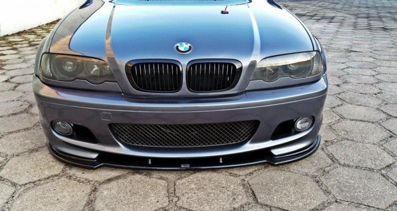 Maxton Front Ansatz für BMW 3er E46 M Paket COUPE schwarz Hochglanz BM-3-46-C-MPACK-FD1-G