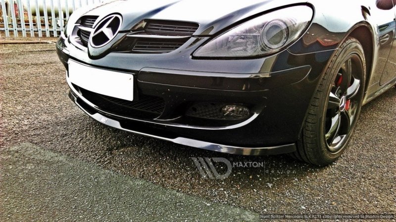 Maxton Front Ansatz für MERCEDES SLK R171 STANDARD STOßSTANGE schwarz Hochglanz ME-SLK-R171-FD1-G