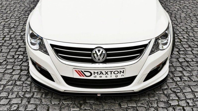 Maxton Front Ansatz für VW Passat CC R36 RLINE (vor Facelift) schwarz Hochglanz VW-PA-CC-R-LINE-FD1-G