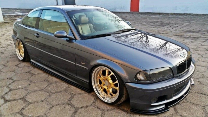 Maxton Front Ansatz für BMW 3er E46 M Paket COUPE schwarz Hochglanz BM-3-46-C-MPACK-FD1-G