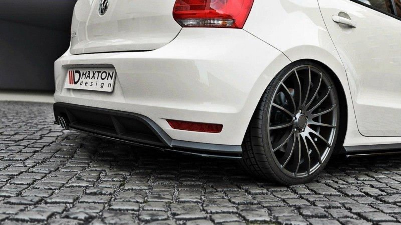 Maxton Diffusor Heck Ansatz für Polo 6R GTI Facelift schwarz Hochglanz VW-PO-5F-GTI-RSD1-G