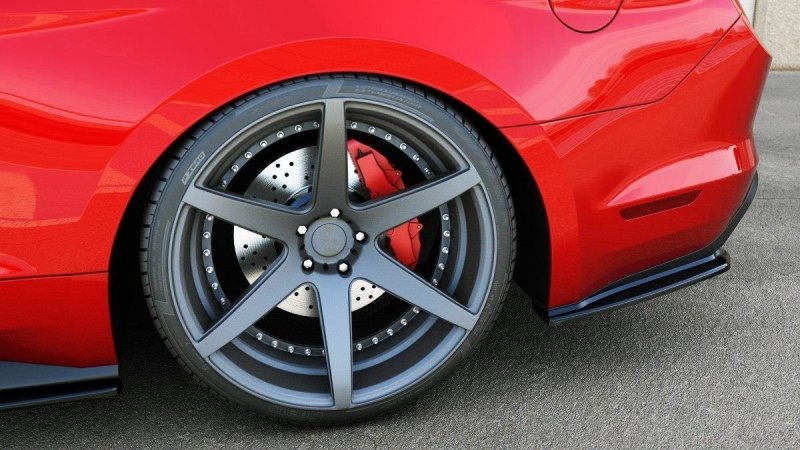 Maxton Heck Ansatz Flaps Diffusor für Ford Mustang Mk6 schwarz Hochglanz FO-MU-6-RSD1-G