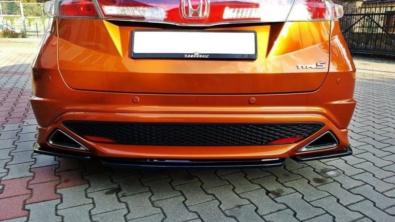 Maxton Heck Ansatz Flaps Diffusor für HONDA CIVIC VIII TYPE S/R schwarz Hochglanz HO-CI-8-TYPE-S/R-RSD1-G