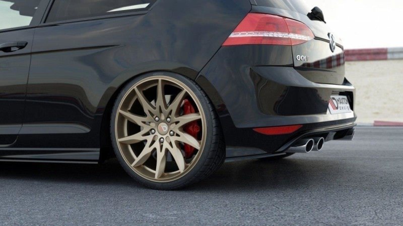 Maxton Heck Ansatz Flaps Diffusor V.1 für VW Golf 7 R / R-Line  schwarz Hochglanz VW-GO-7-R-RSD1-G