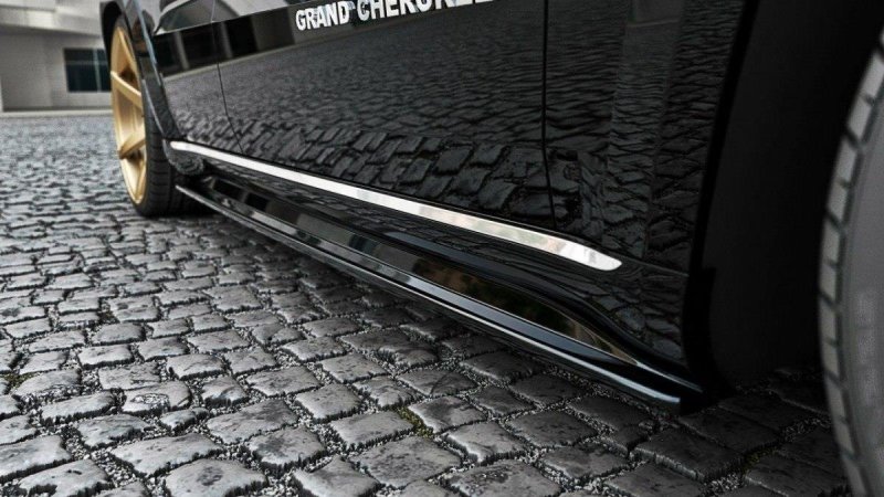 Maxton Seitenschweller Ansatz für Jeep Grand Cherokee WK2 Summit Facelift schwarz Hochglanz JE-GC-4F-SU-SD1-G