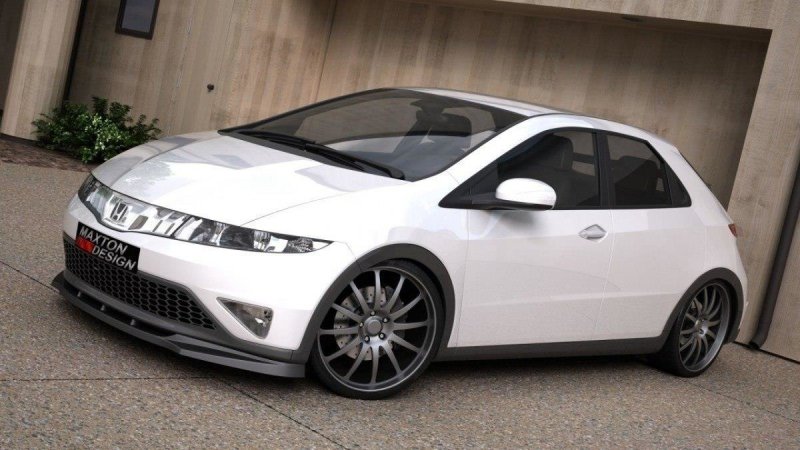 Maxton Front Ansatz für CIVIC MK8 vor Facelift schwarz Hochglanz HO-CI-8-FD1-G