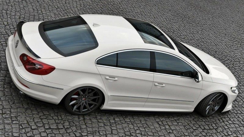 Maxton Seitenschweller Ansatz für VW Passat CC R36 RLINE (vor Facelift) schwarz Hochglanz VW-PA-CC-R-LINE-SD1-G