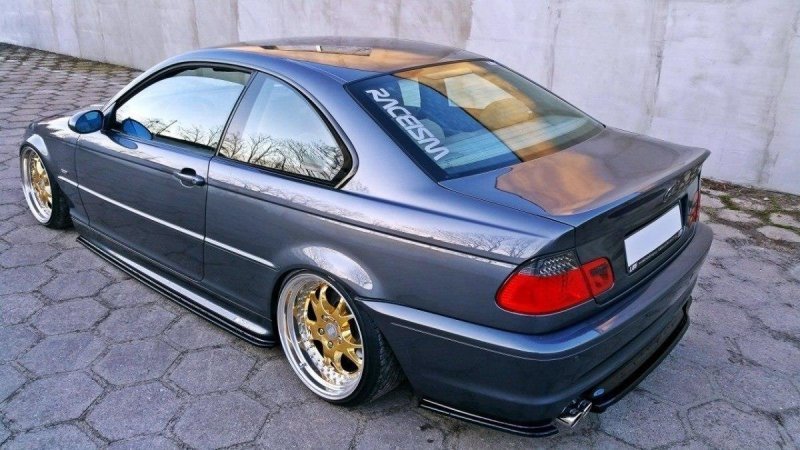 Maxton Heck Ansatz Flaps Diffusor für BMW 3er E46 M Paket COUPE schwarz Hochglanz BM-3-46-C-MPACK-RSD1-G
