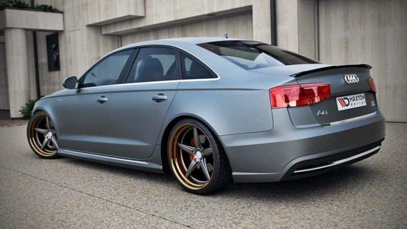 Maxton Spoiler CAP für AUDI A6 C7 S-LINE SEDAN schwarz Hochglanz AU-A6-C7-SLINE-CAP1-G