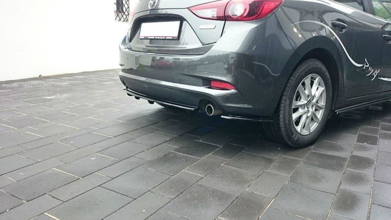 Maxton Mittlerer Diffusor Heck Ansatz für Mazda 3 BN (Mk3) Facelift DTM LOOK schwarz Hochglanz MA-3-3F-RD1+RD2-G