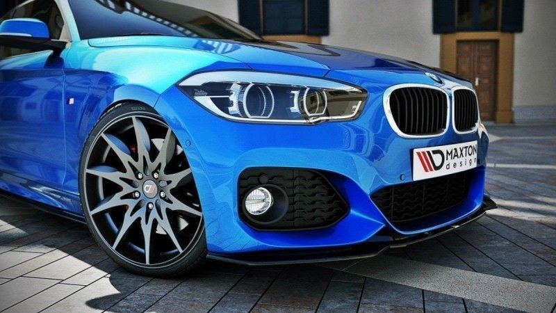 Maxton Front Ansatz V.1 für BMW 1er F20/F21 M-Power FACELIFT schwarz Hochglanz BM-1-F20F-M-FD1-G