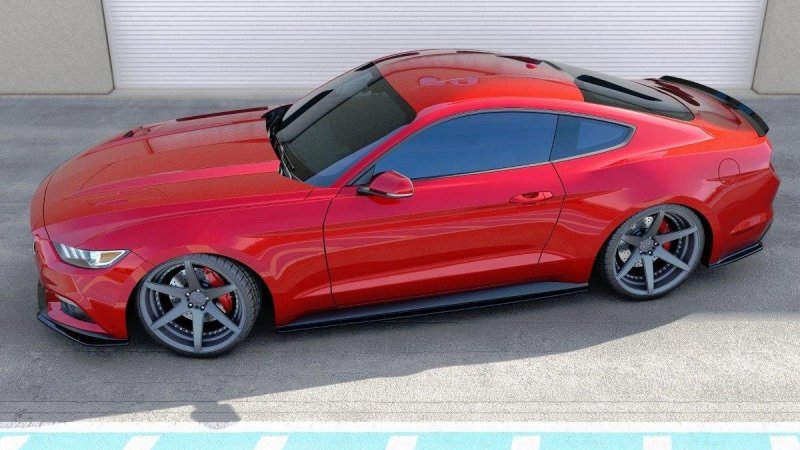 Maxton Seitenschweller Ansatz für Ford Mustang Mk6 schwarz Hochglanz FO-MU-6-SD1-G