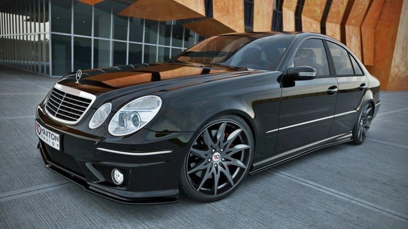 Maxton Seitenschweller Ansatz für MERCEDES E-KLASSE W211 AMG schwarz Hochglanz ME-E-211-AMG-SD1-G