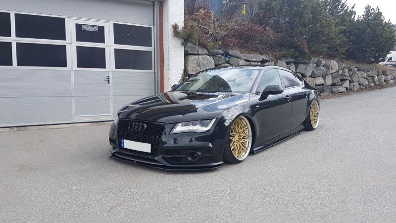 Maxton Front Ansatz V.1 für Audi A7 Mk1 S-Line schwarz Hochglanz AU-A7-1-SLINE-FD1-G