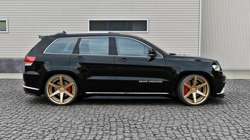 Maxton Seitenschweller Ansatz für Jeep Grand Cherokee WK2 Summit Facelift schwarz Hochglanz JE-GC-4F-SU-SD1-G