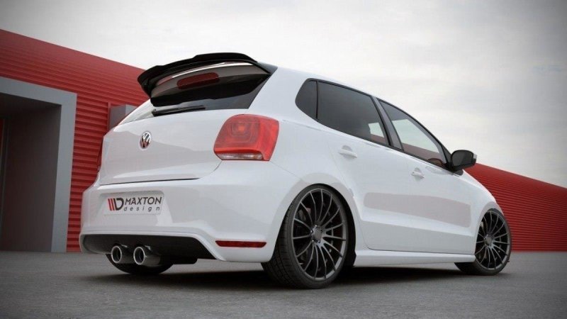 Maxton Spoiler CAP für VW Polo 6R (R WRC LOOK) schwarz Hochglanz VW-PO-5-R-WRC-CAP1-G