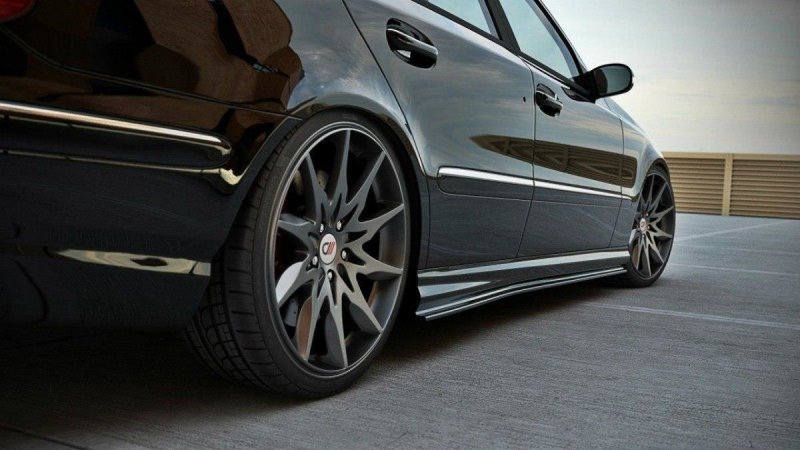 Maxton Seitenschweller Ansatz für MERCEDES E-KLASSE W211 AMG schwarz Hochglanz ME-E-211-AMG-SD1-G