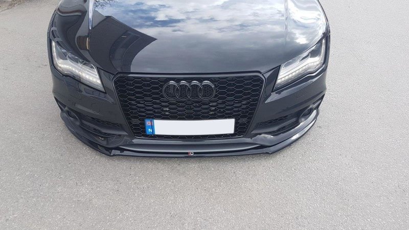 Maxton Front Ansatz V.1 für Audi A7 Mk1 S-Line schwarz Hochglanz AU-A7-1-SLINE-FD1-G