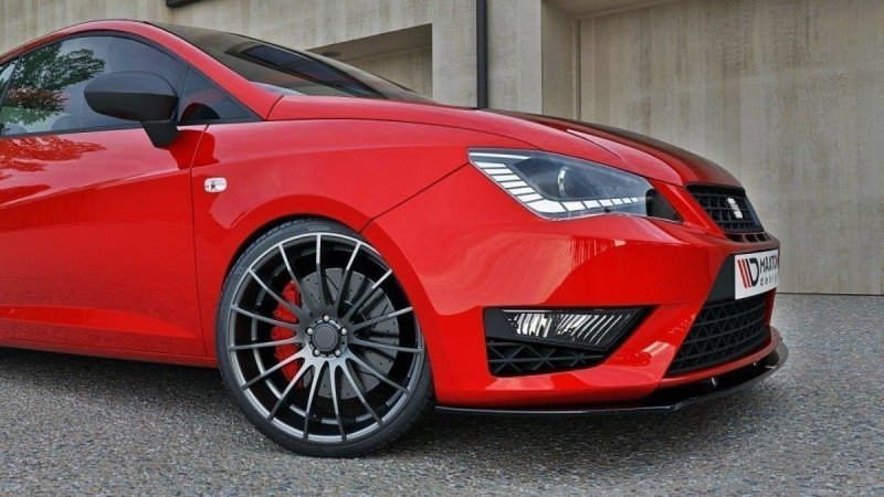 Maxton Front Ansatz für SEAT IBIZA IV CUPRA (6J) Facelift schwarz Hochglanz SE-IB-4F-CUPRA-FD1-G