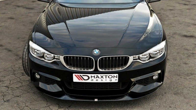 Maxton Front Ansatz für v.2 BMW 4er F32 M Paket (GTS-look) schwarz Hochglanz BM-4-F32-MPACK-FD2-G