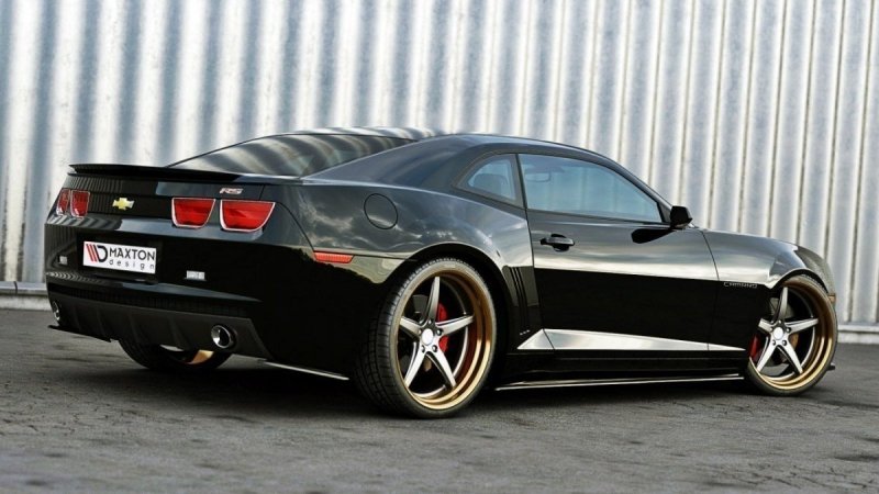 Maxton Seitenschweller Ansatz für CHEVROLET CAMARO V SS - US, EU VERSION (vor Facelift) schwarz Hochglanz CH-CA-5-SS-SD1-G