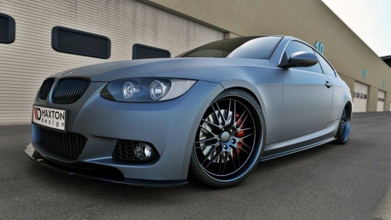 Maxton Front Ansatz für BMW 3er E92 M Paket schwarz Hochglanz BM-3-92-MPACK-FD2-G