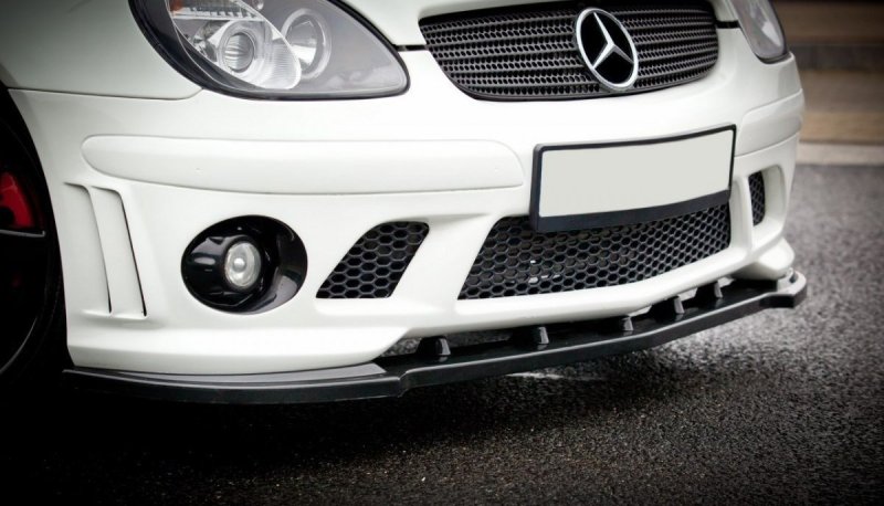 Maxton Front Ansatz für MERCEDES SLK R170 FÜR AMG 204 STOßSTANGE schwarz Hochglanz ME-SLK-R170-AMG204-FD1-G