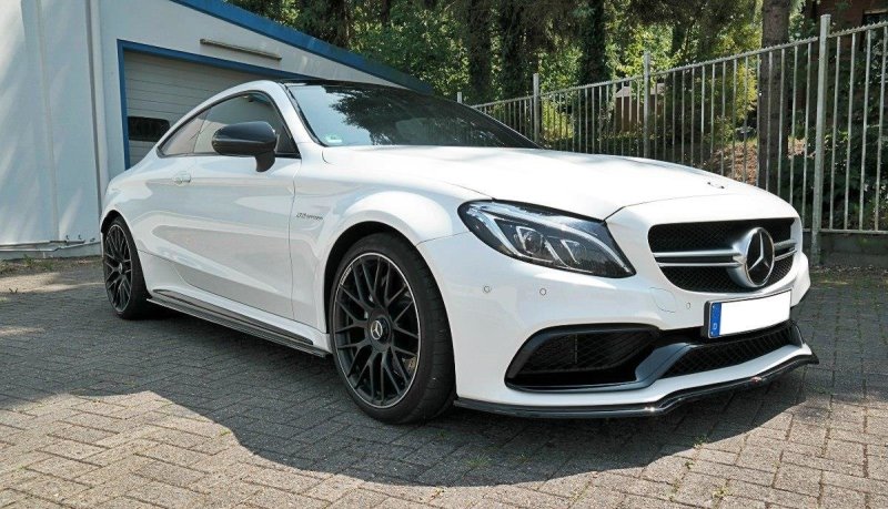 Maxton Front Ansatz V.1 für Mercedes C-Klasse C205 63 AMG Coupe schwarz Hochglanz ME-C-205-AMG-C-FD1-G