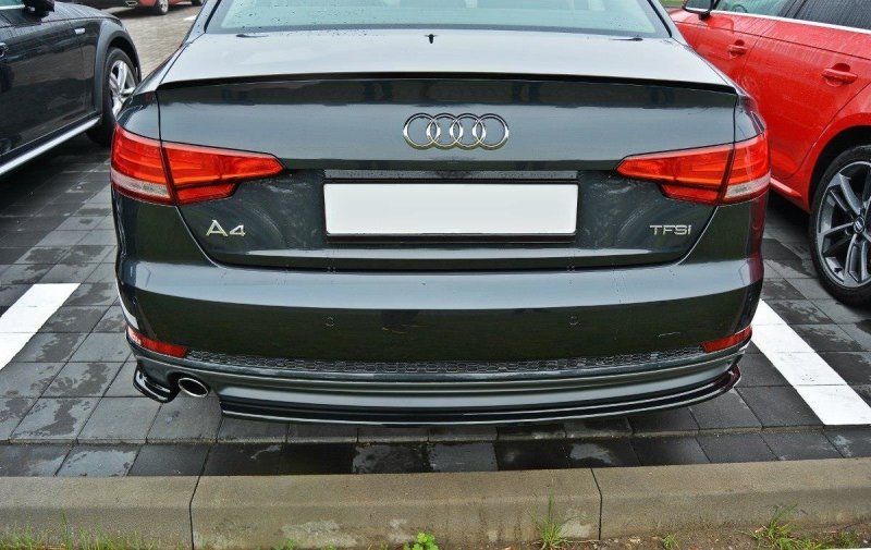 Maxton Spoiler CAP für Audi A4 S-Line B9 Limousine schwarz Hochglanz AU-A4-B9-SLINE-CAP1-G