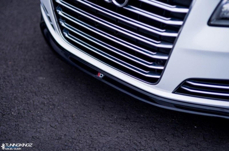 Maxton Front Ansatz V.1 für Audi A8 D4 schwarz Hochglanz AU-A8-D4-FD1-G