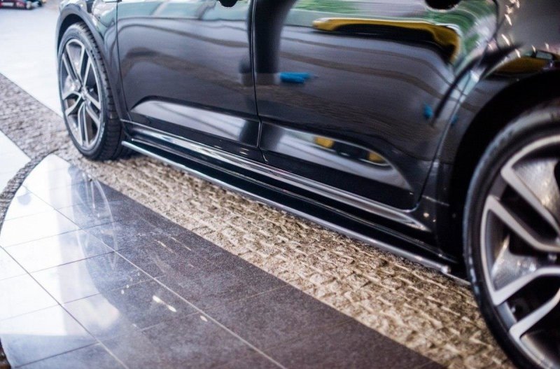 Maxton Seitenschweller Ansatz für RENAULT TALISMAN schwarz Hochglanz RE-TA-1-SD1-G