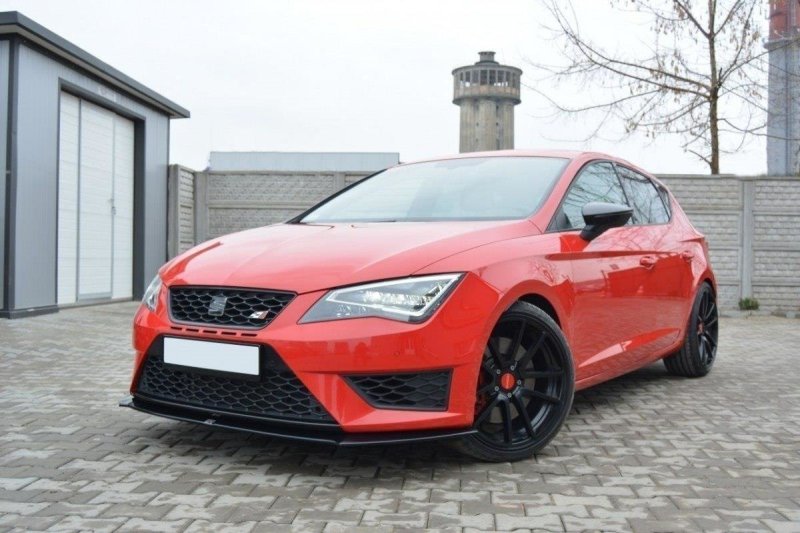 Maxton Front Ansatz für SEAT LEON III CUPRA / FR schwarz Hochglanz SE-LE-3-FR-FD1-G
