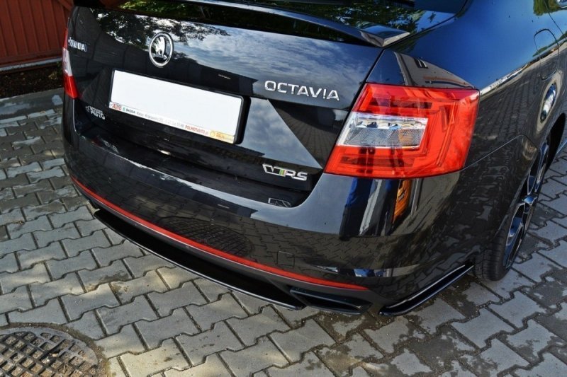 Maxton Heck Ansatz Flaps Diffusor für Skoda Octavia RS Mk3 / Mk3 FL Hatchback / Kombi schwarz Hochglanz SK-OC-3/3F-RS-RSD1-G