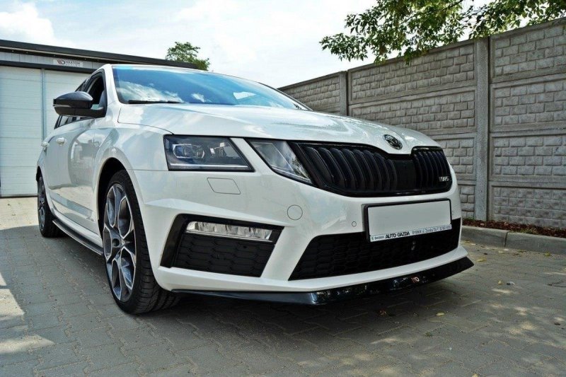 Maxton Front Ansatz V.2 für Skoda Octavia RS Mk3  schwarz Hochglanz SK-OC-3-RS-FD2-G