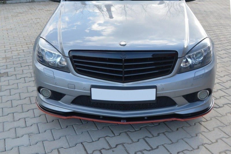 Maxton Front Ansatz für Mercedes C W204 AMG-Line (vor Facelift) schwarz Hochglanz ME-C-204-AMGLINE-FD1-G